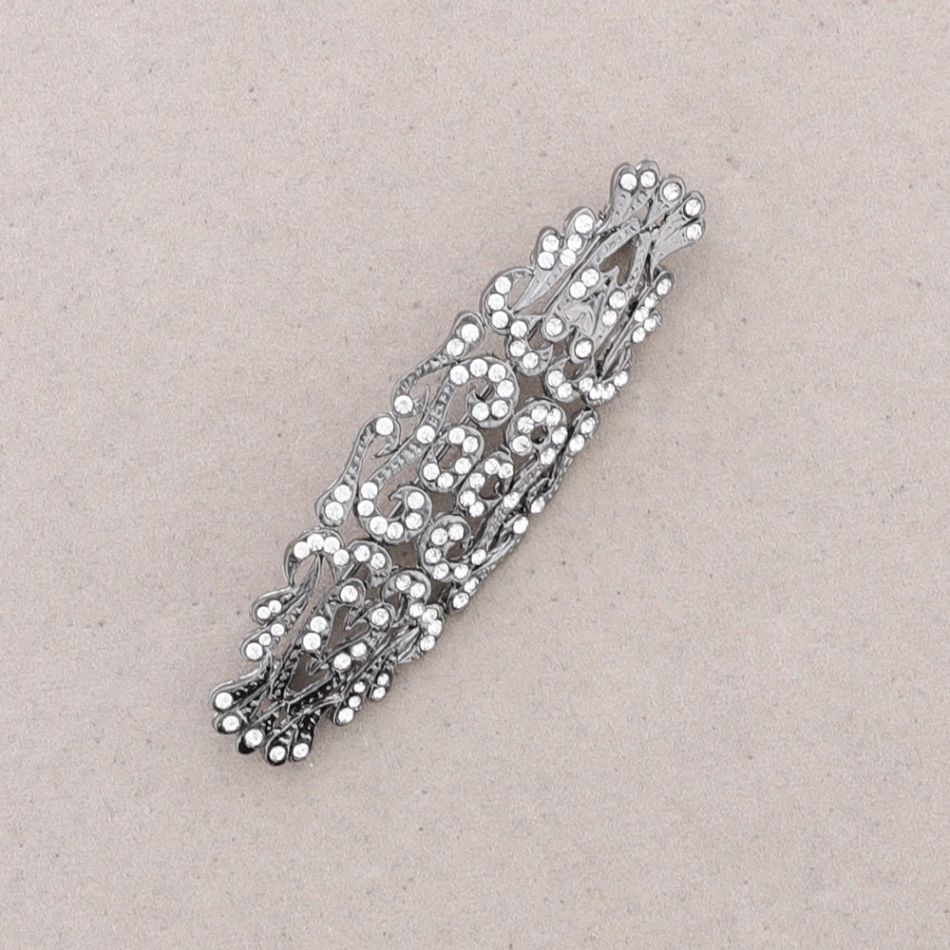 METAL CRYSTAL SADDLE BROOCH