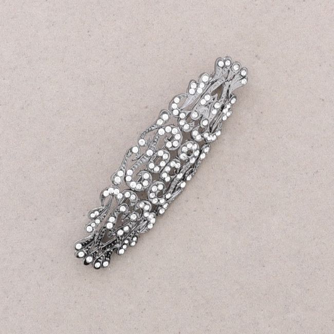 METAL CRYSTAL SADDLE BROOCH