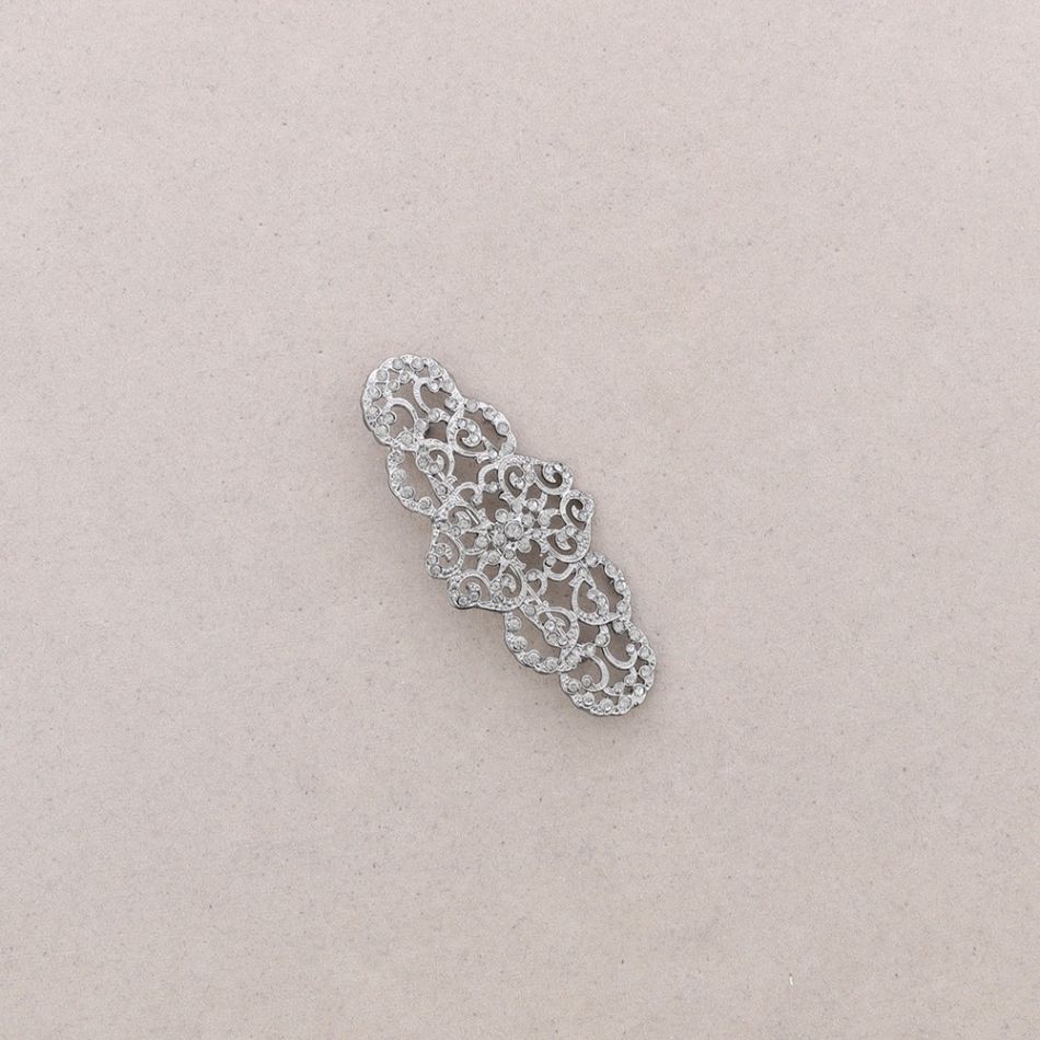 METAL CRYSTAL SADDLE BROOCH