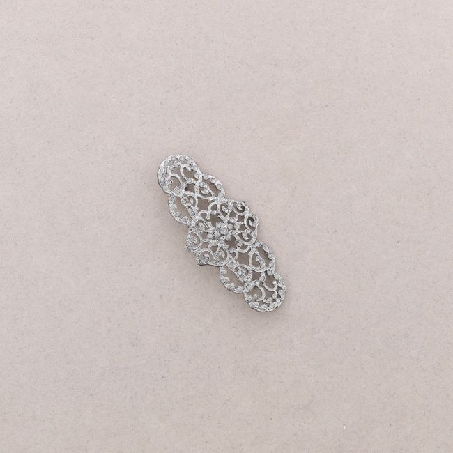 METAL CRYSTAL SADDLE BROOCH