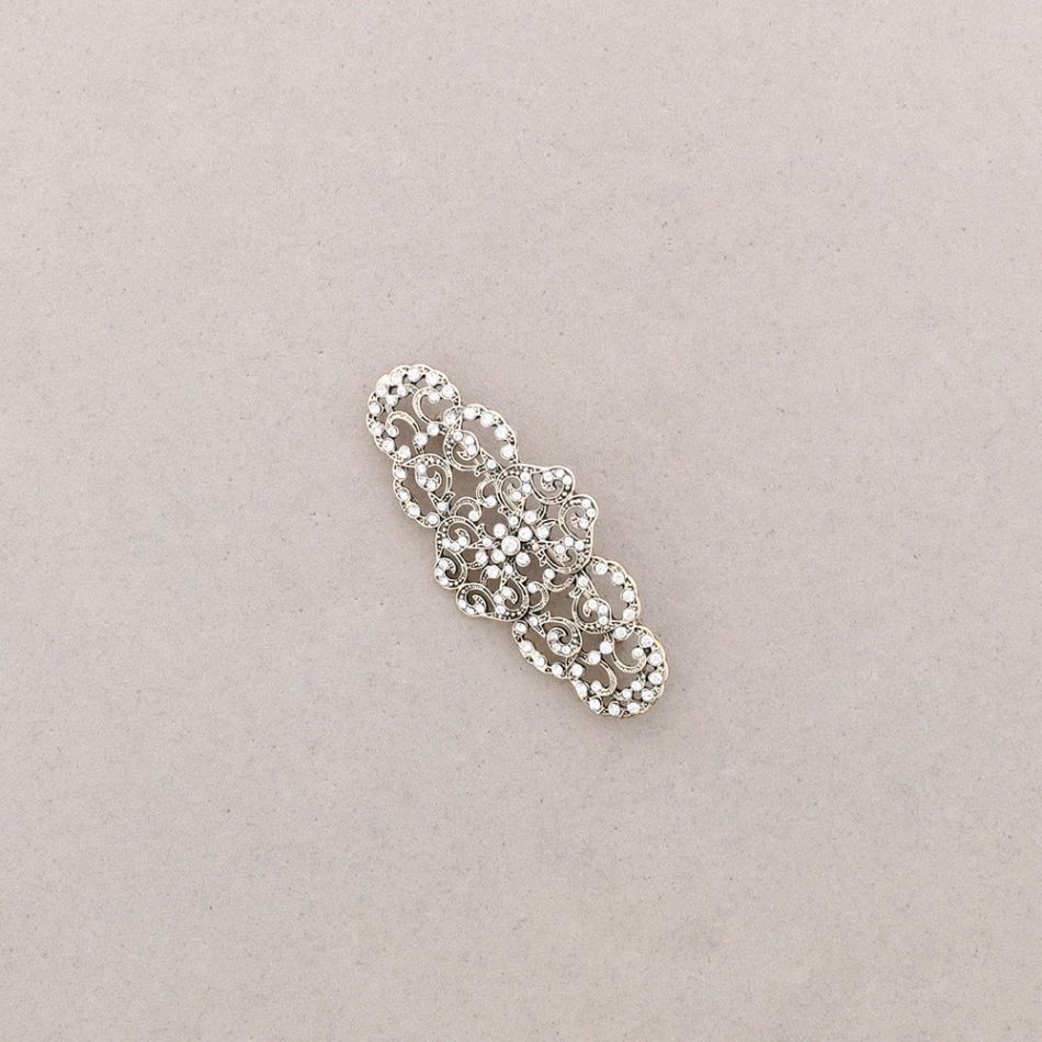 METAL CRYSTAL SADDLE BROOCH