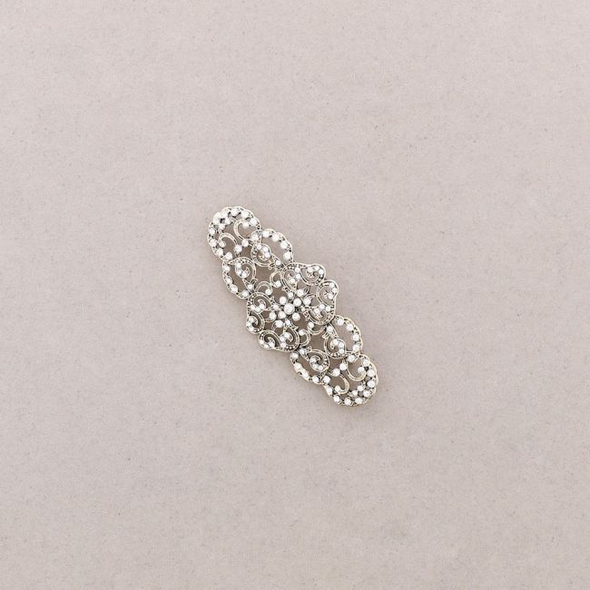 METAL CRYSTAL SADDLE BROOCH
