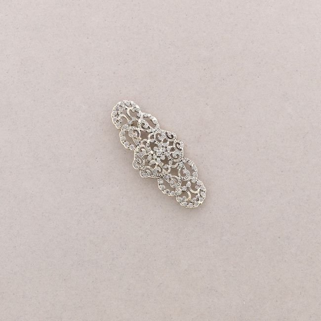 METAL CRYSTAL SADDLE BROOCH