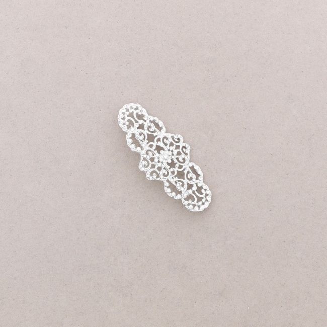 METAL CRYSTAL SADDLE BROOCH