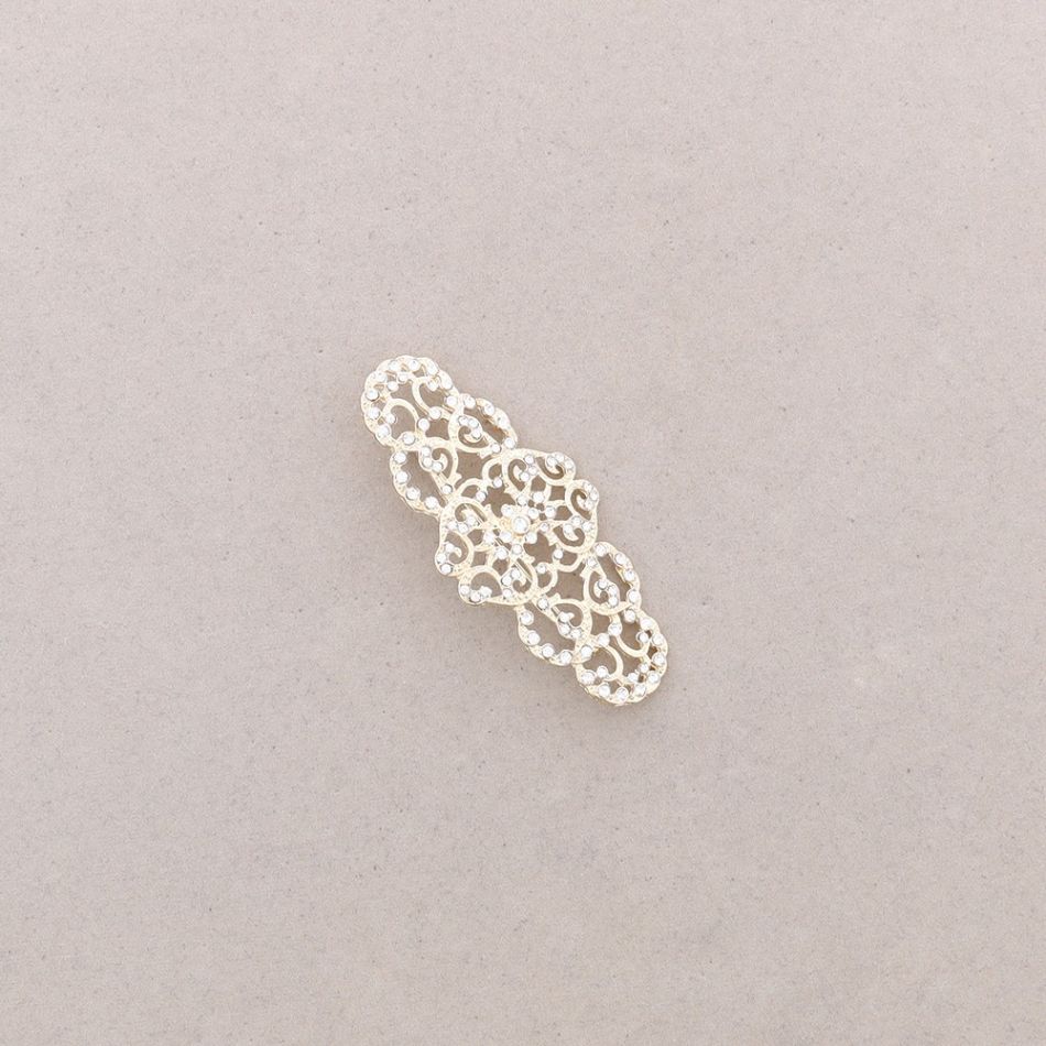 METAL CRYSTAL SADDLE BROOCH