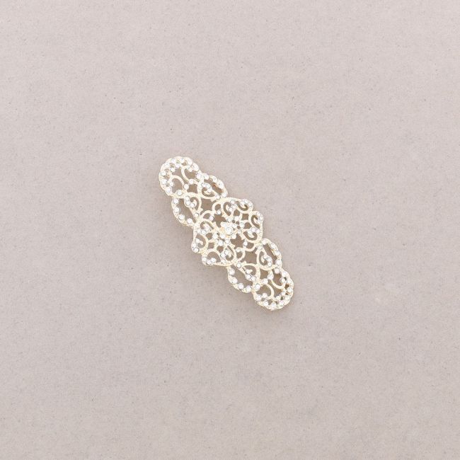 METAL CRYSTAL SADDLE BROOCH