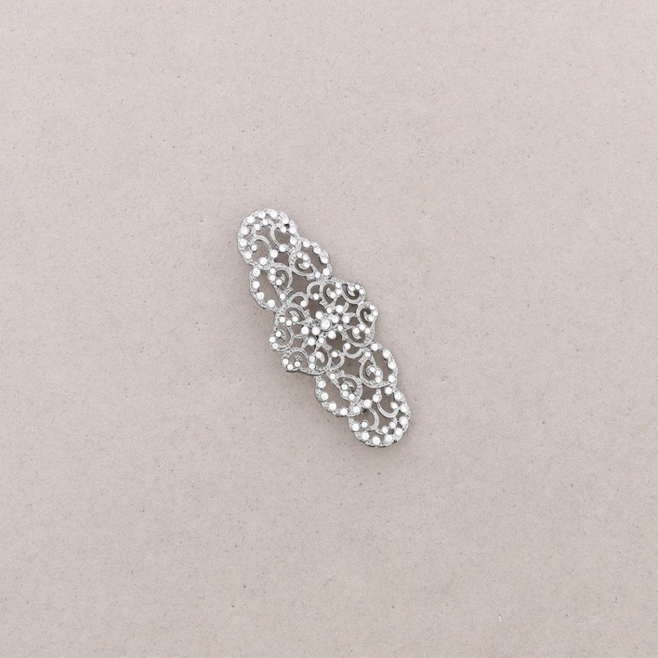 METAL CRYSTAL SADDLE BROOCH