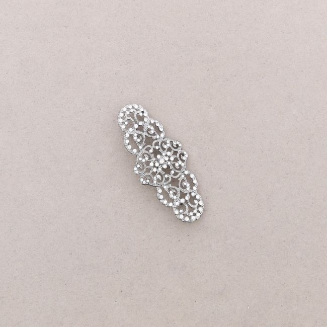 METAL CRYSTAL SADDLE BROOCH