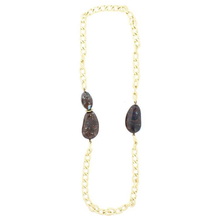 IRREGULAR RESIN BEADS LONG CHAIN NECKLACE