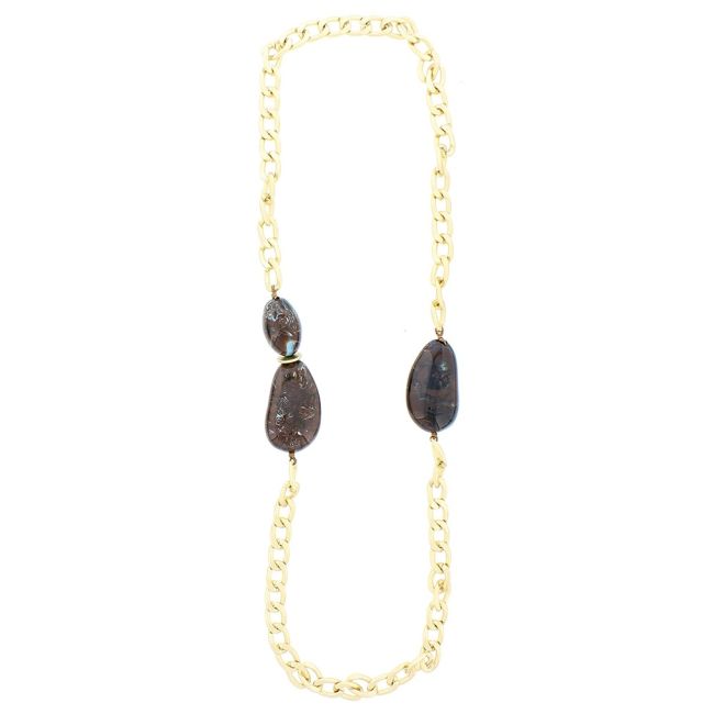 IRREGULAR RESIN BEADS LONG CHAIN NECKLACE