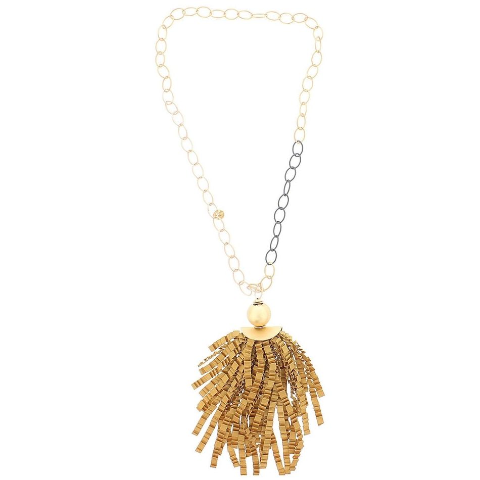 COLLAR LARGO COLGANTE CINTA RASO RIZADO