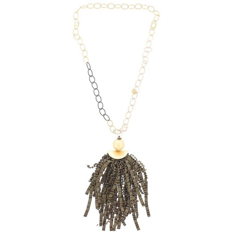 COLLAR LARGO COLGANTE CINTA RASO RIZADO