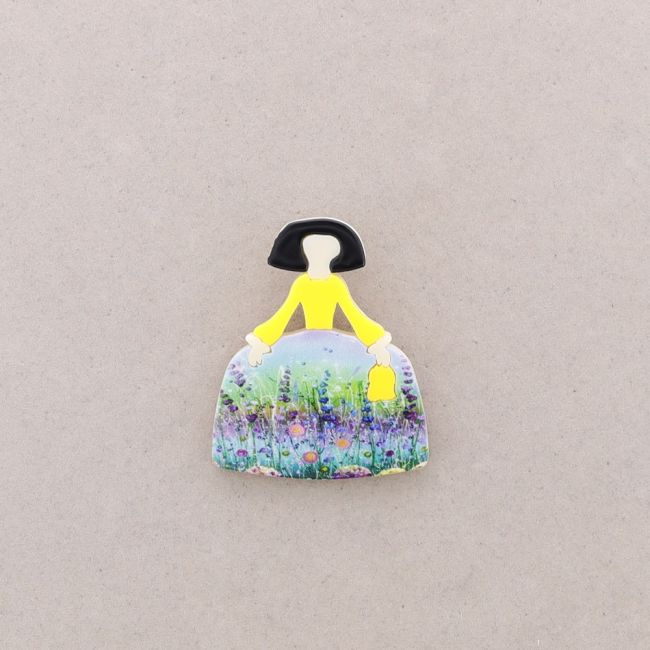BROCHE MENINA RESINA