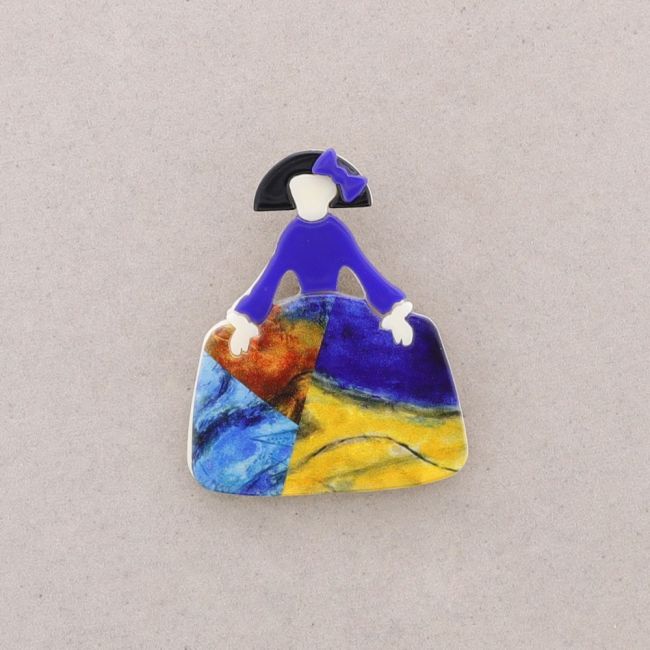 BROCHE MENINA RESINA