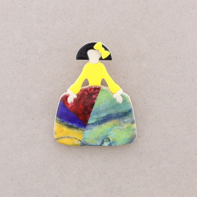 BROCHE MENINA RESINA