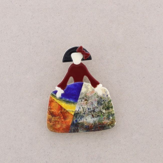 RESIN MENINA BROOCH