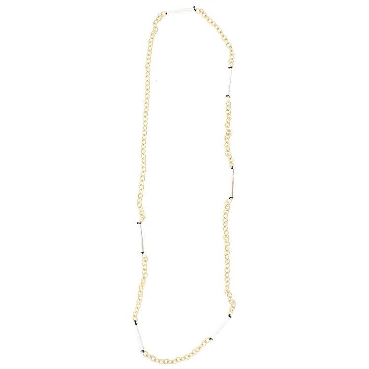 LONG METAL TUBES CHAIN NECKLACE