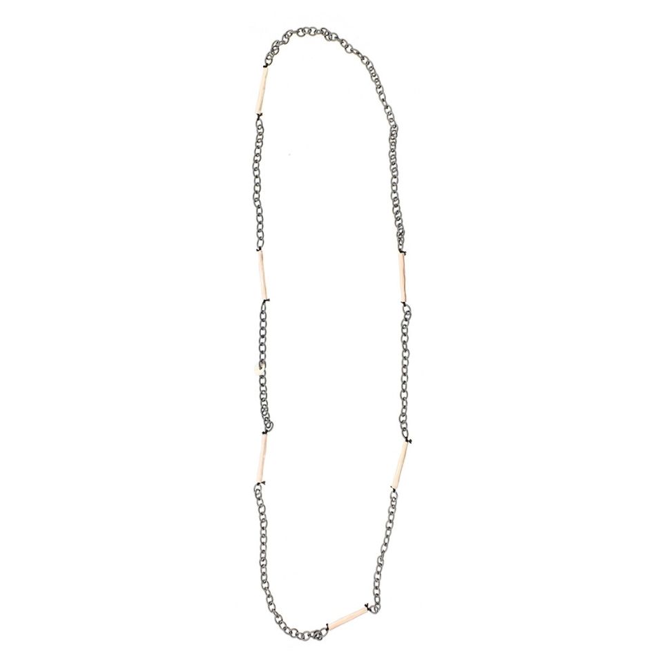 COLLAR LARGO CADENA TUBOS METAL