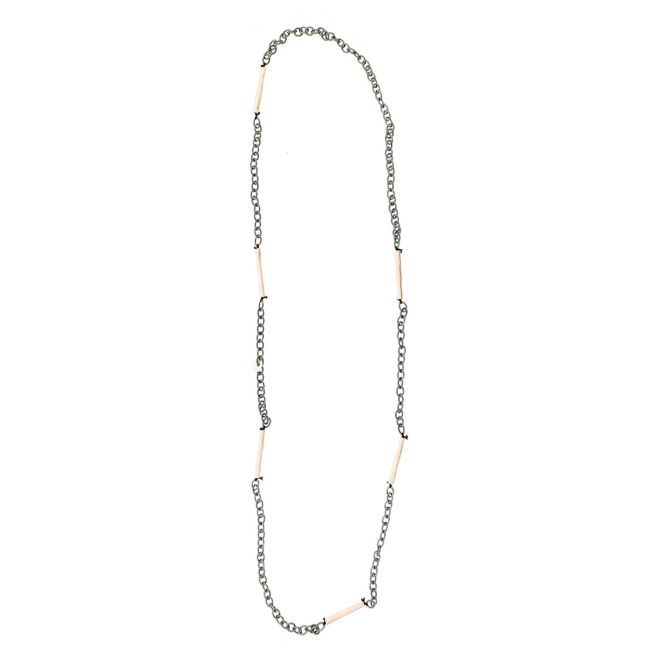 COLLAR LARGO CADENA TUBOS METAL