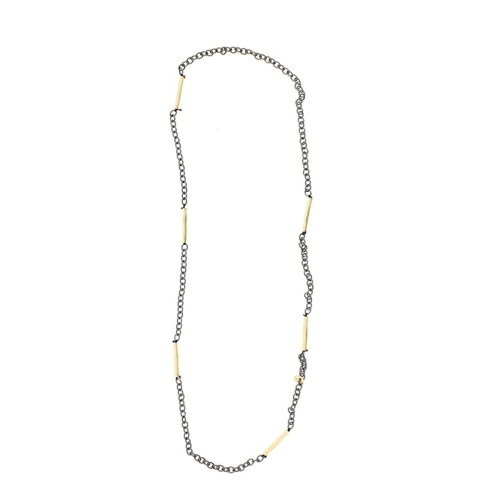 COLLAR LARGO CADENA TUBOS METAL
