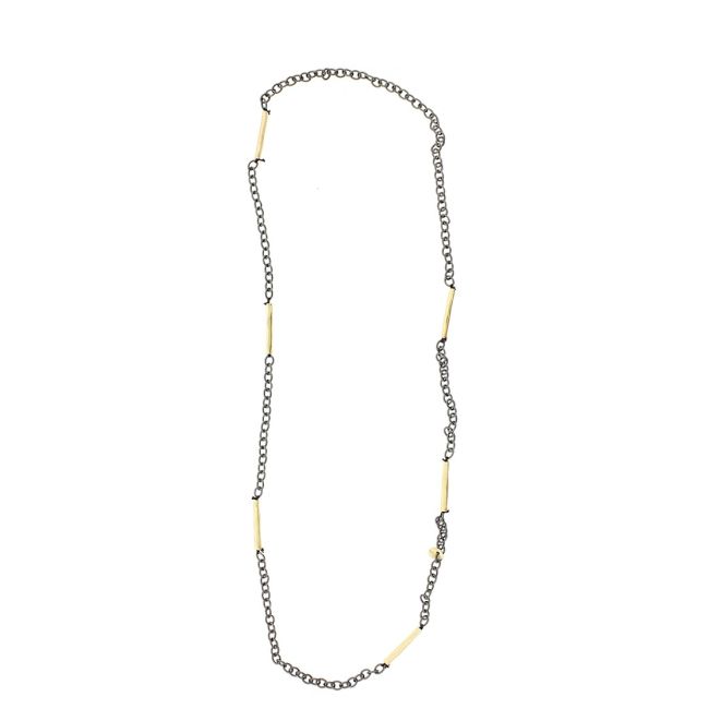 COLLAR LARGO CADENA TUBOS METAL