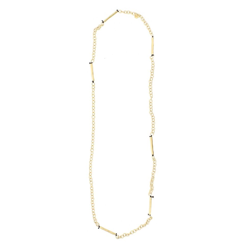 LONG METAL TUBES CHAIN NECKLACE
