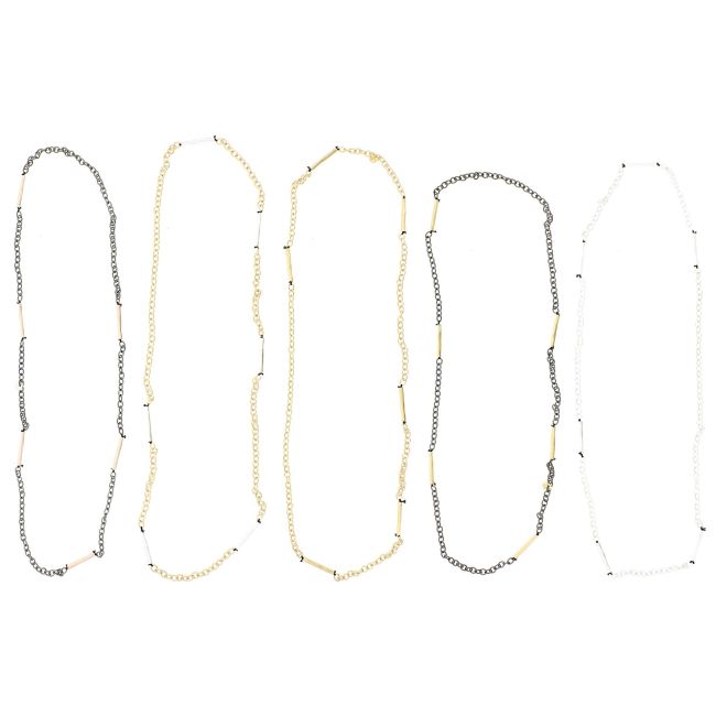 LONG METAL TUBES CHAIN NECKLACE