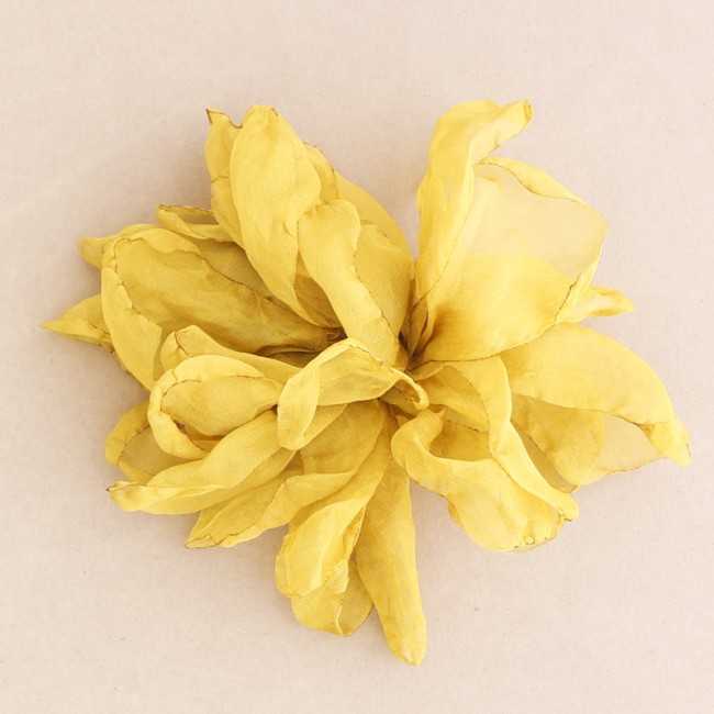 FABRIC FLOWER BROOCH 14 CM