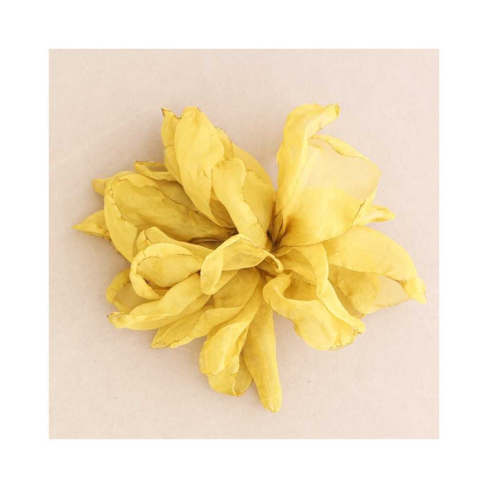 FABRIC FLOWER BROOCH 14 CM