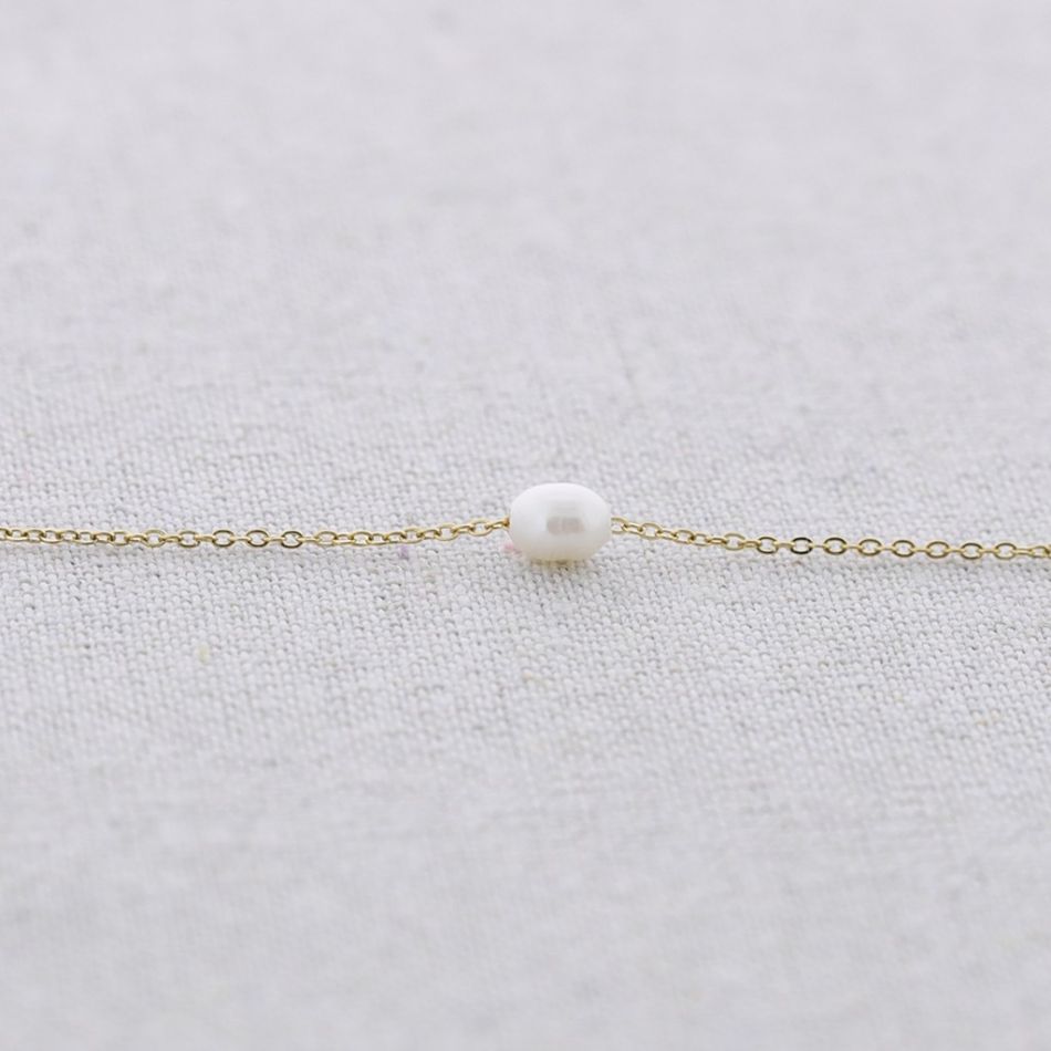 PEARL STEEL SHORT NECKLACE