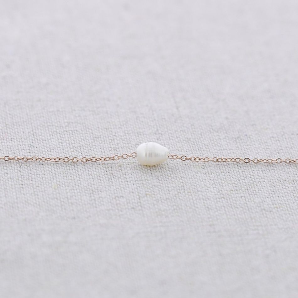 PEARL STEEL SHORT NECKLACE