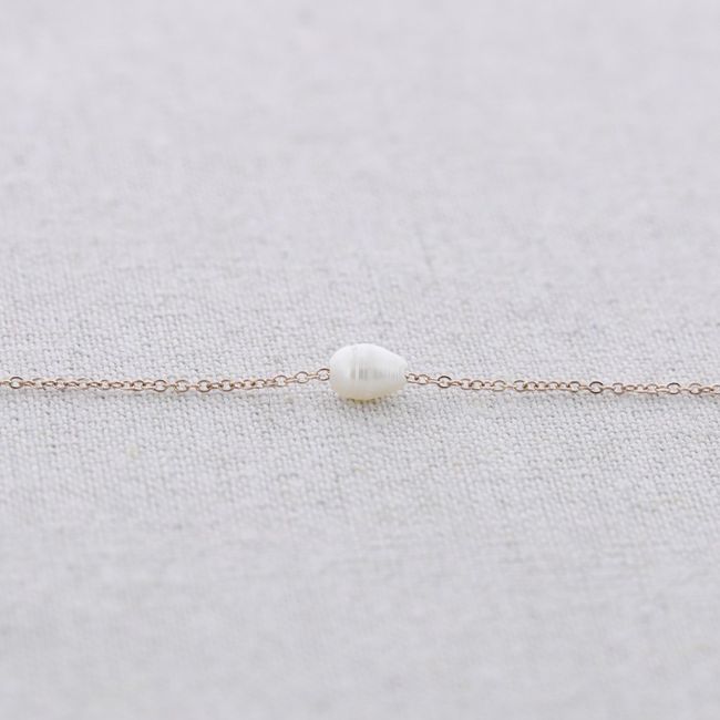 PEARL STEEL SHORT NECKLACE