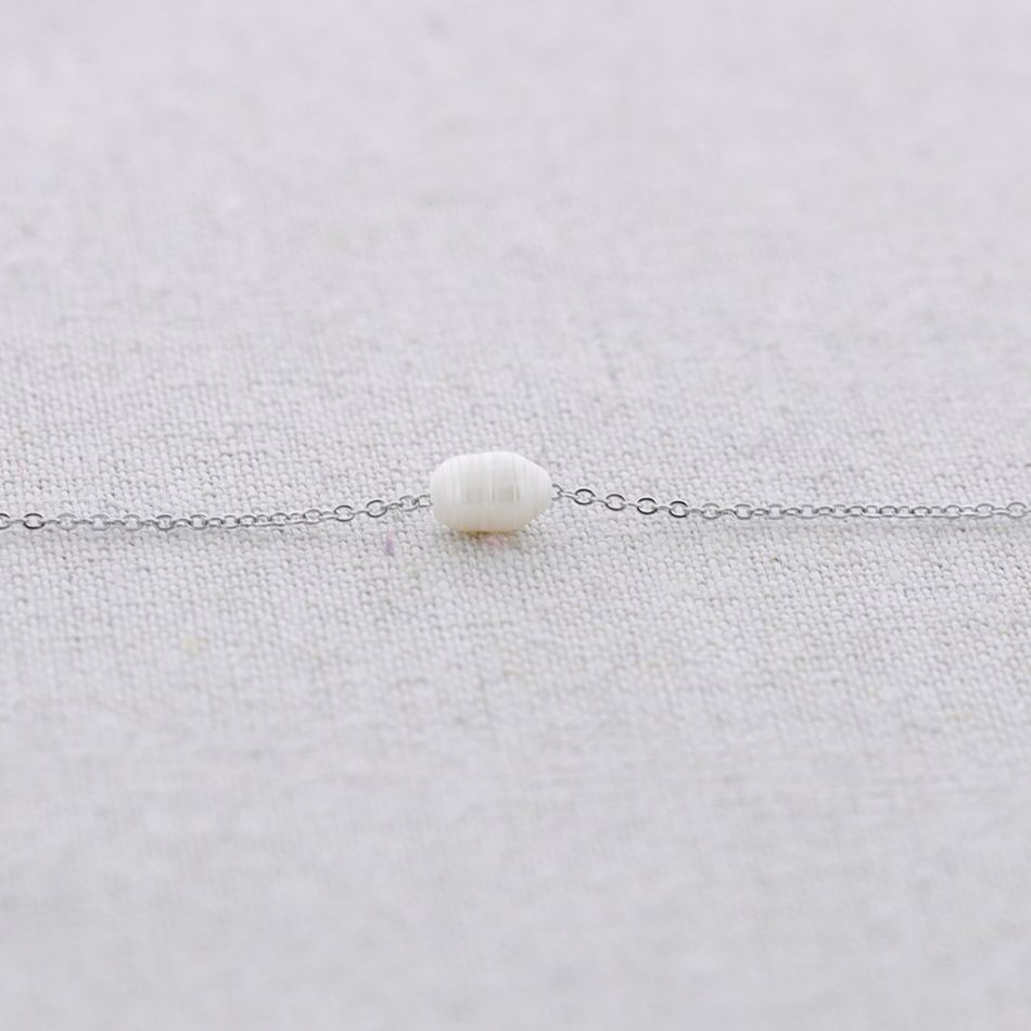 PEARL STEEL SHORT NECKLACE