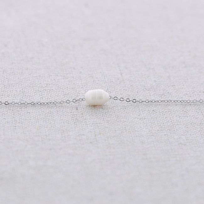 PEARL STEEL SHORT NECKLACE