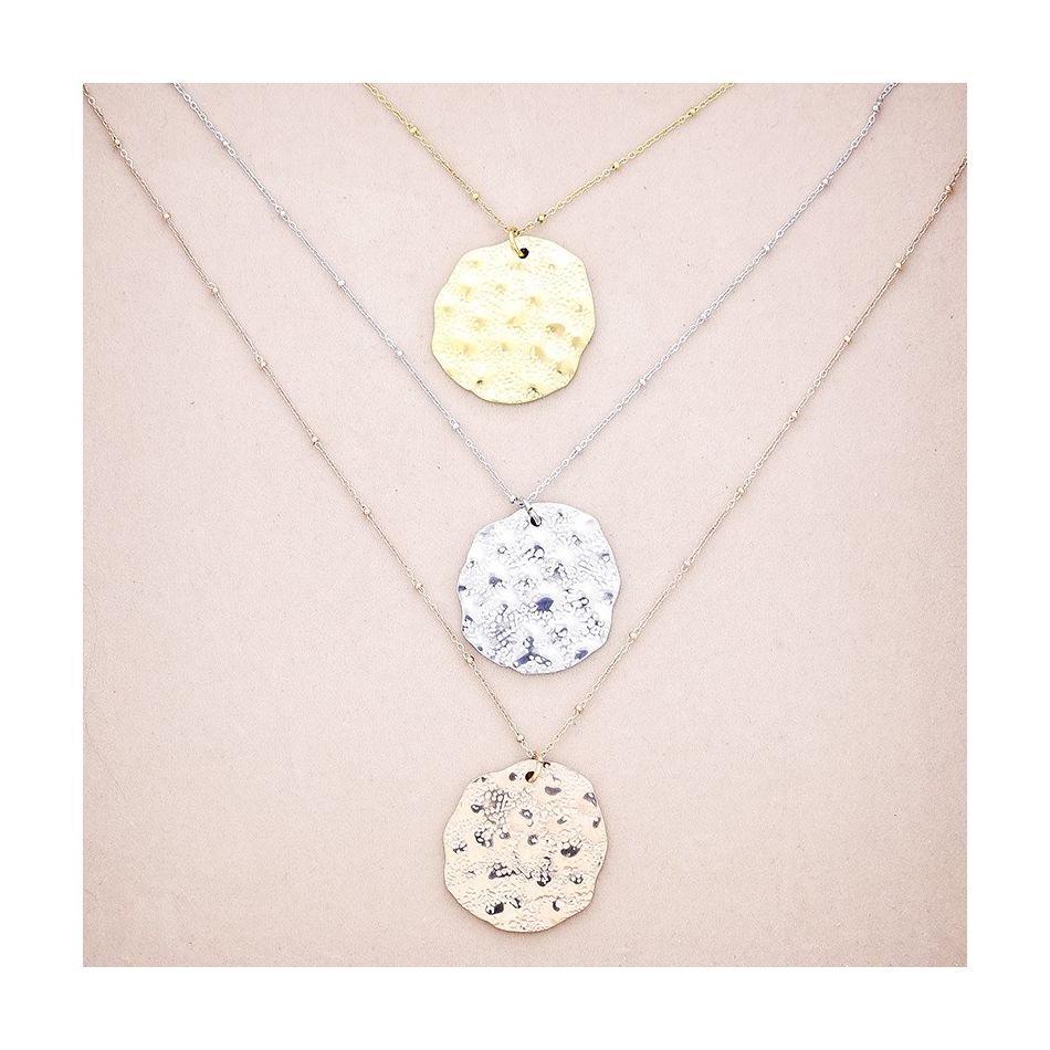 COLLAR ACERO COLGANTE MONEDA