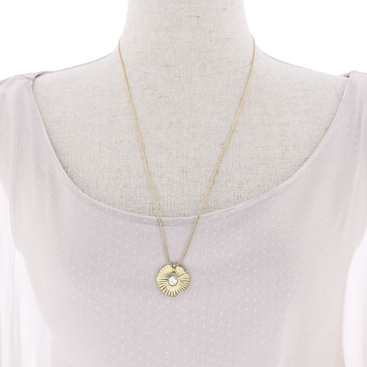 STONE STEEL PENDANT SHORT NECKLACE