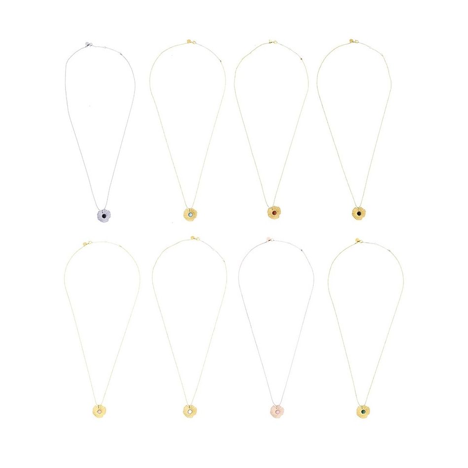 GARGANTILLA COLGANTE ACERO PIEDRA