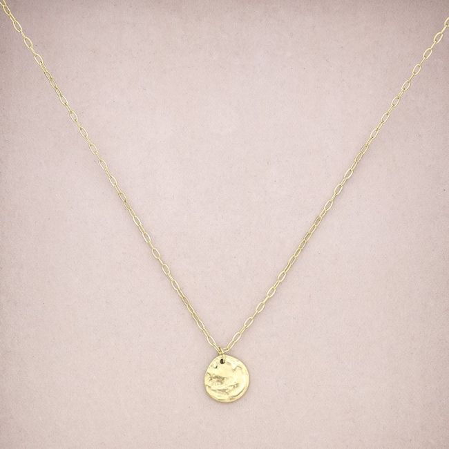 STEEL NECKLACE WITH COIN PENDANT