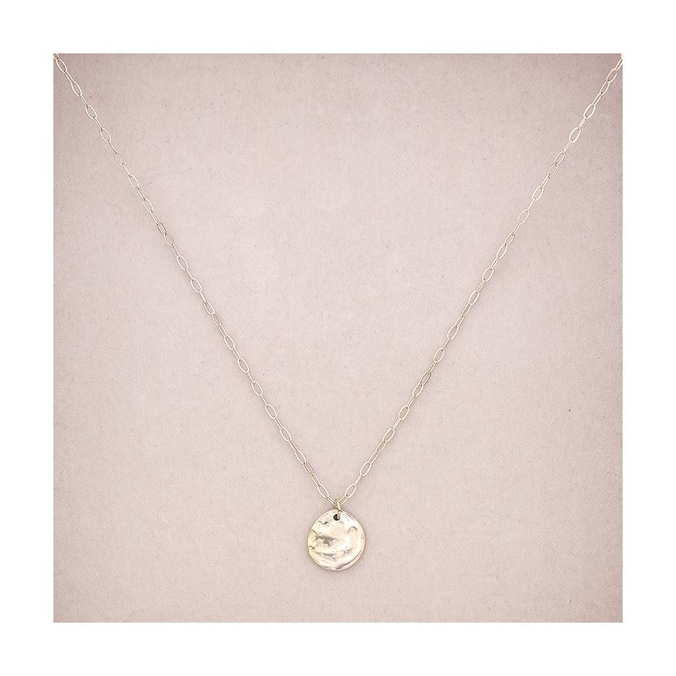 STEEL NECKLACE WITH COIN PENDANT