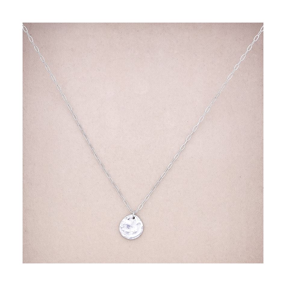 STEEL NECKLACE WITH COIN PENDANT