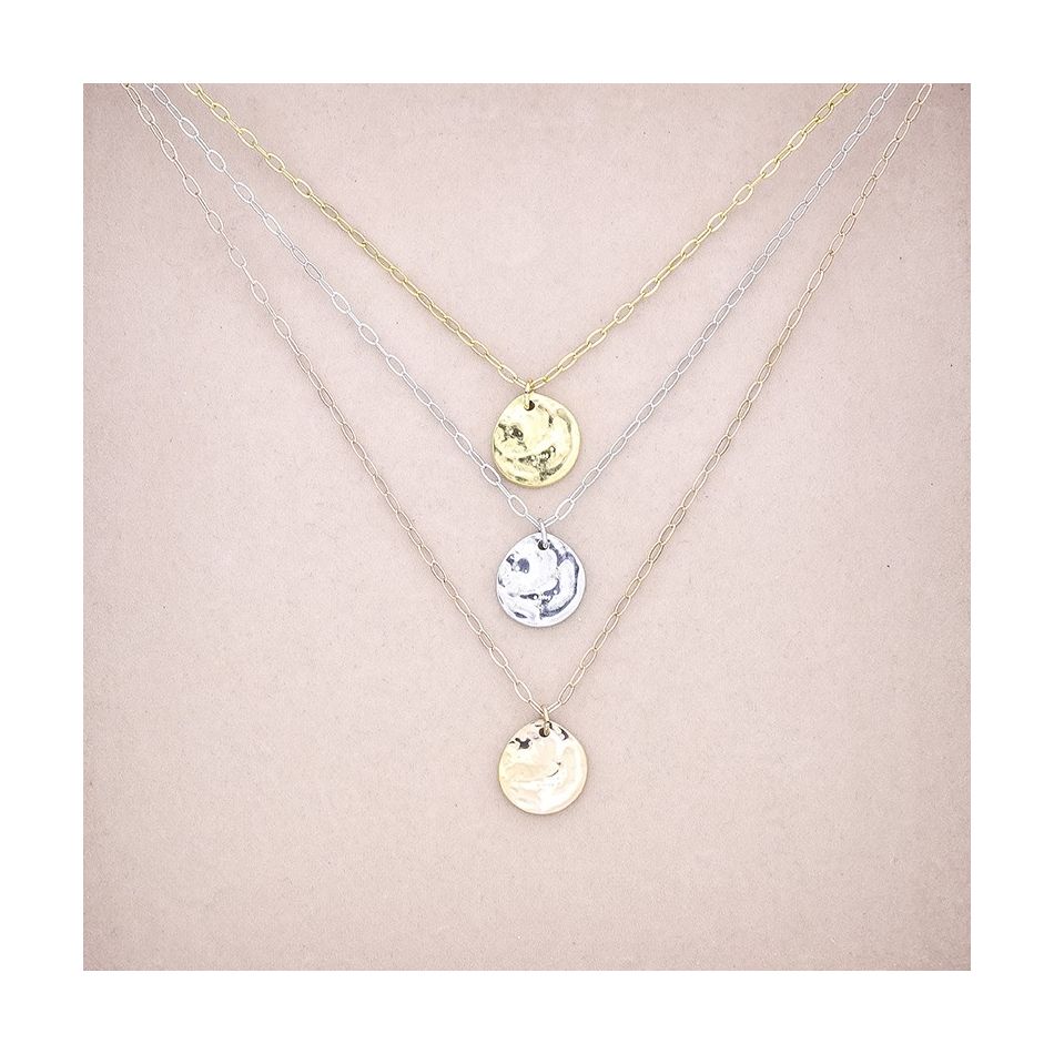 COLLAR ACERO COLGANTE MONEDA