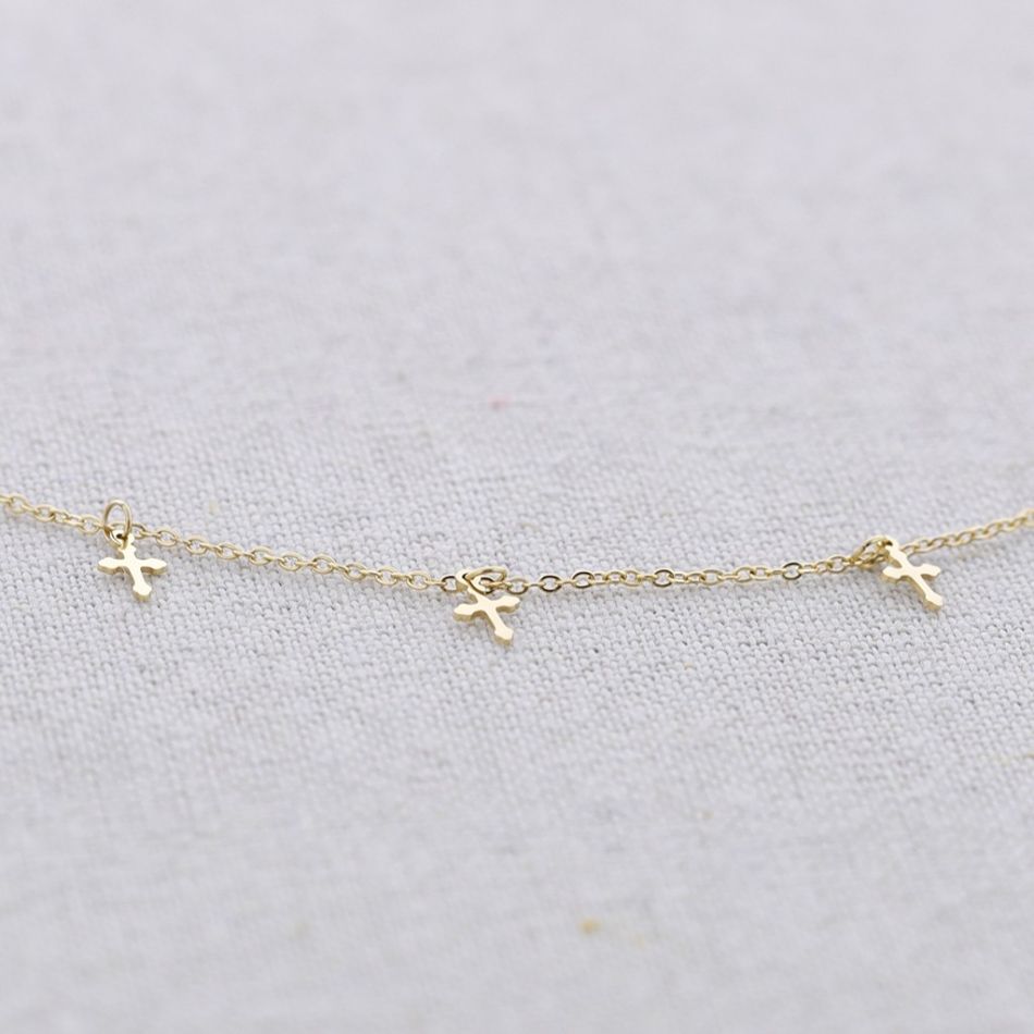GARGANTILLA ACERO COLGANTE SIETE CRUCES