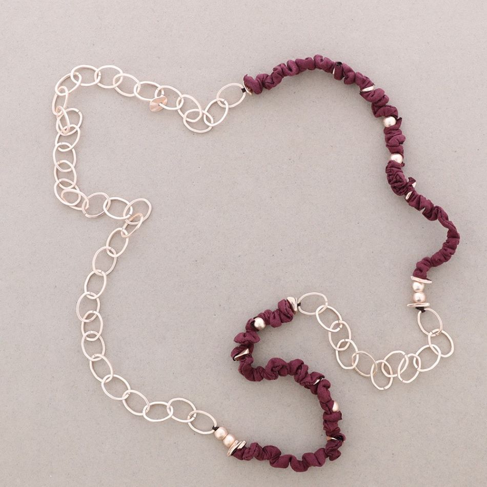 COLLAR LARGO ESLABONES TELA