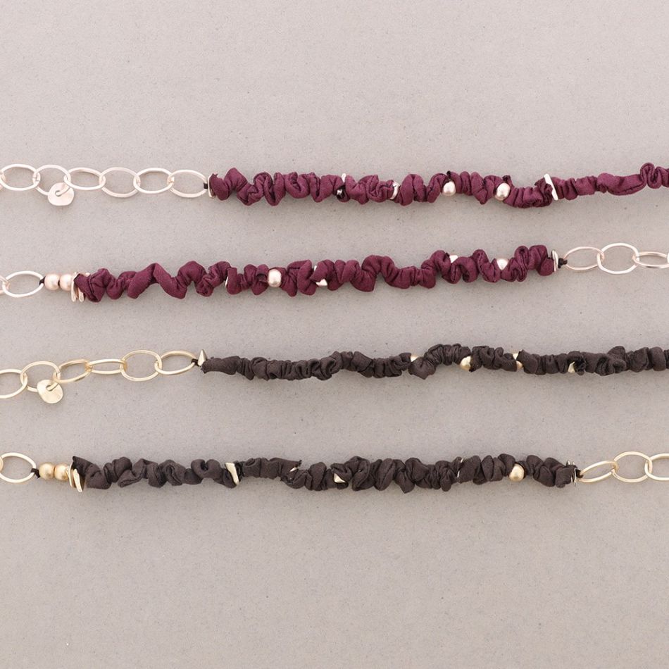 COLLAR LARGO ESLABONES TELA