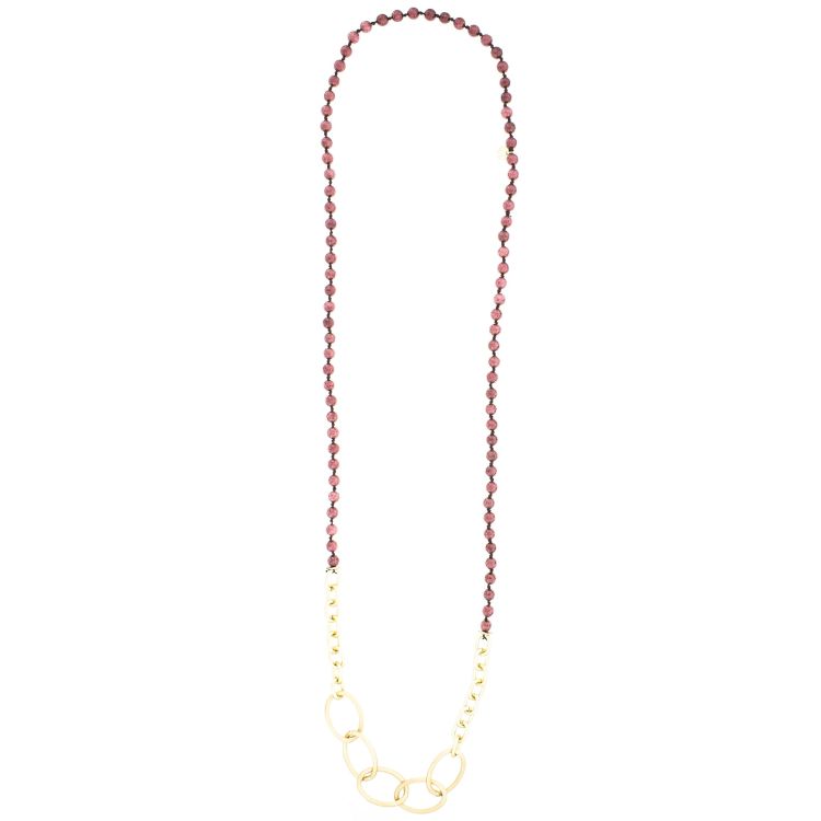 COLLAR LARGO PIEDRAS ESLABONES METAL