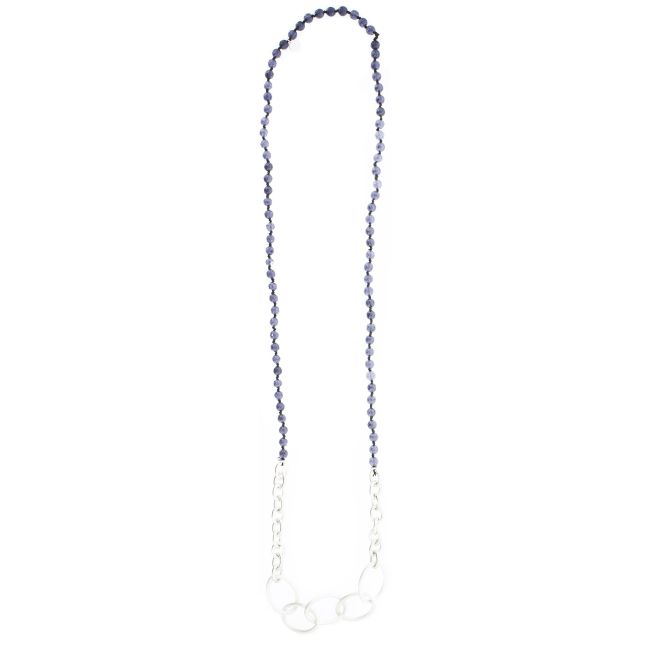 COLLAR LARGO PIEDRAS ESLABONES METAL