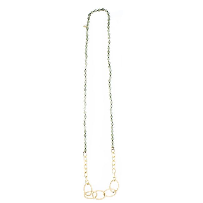 LONG NECKLACE STONES WITH METAL LINKS