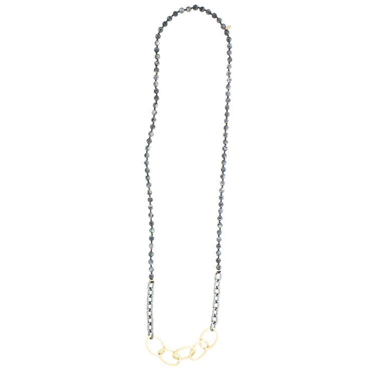 COLLAR LARGO PIEDRAS ESLABONES METAL 2