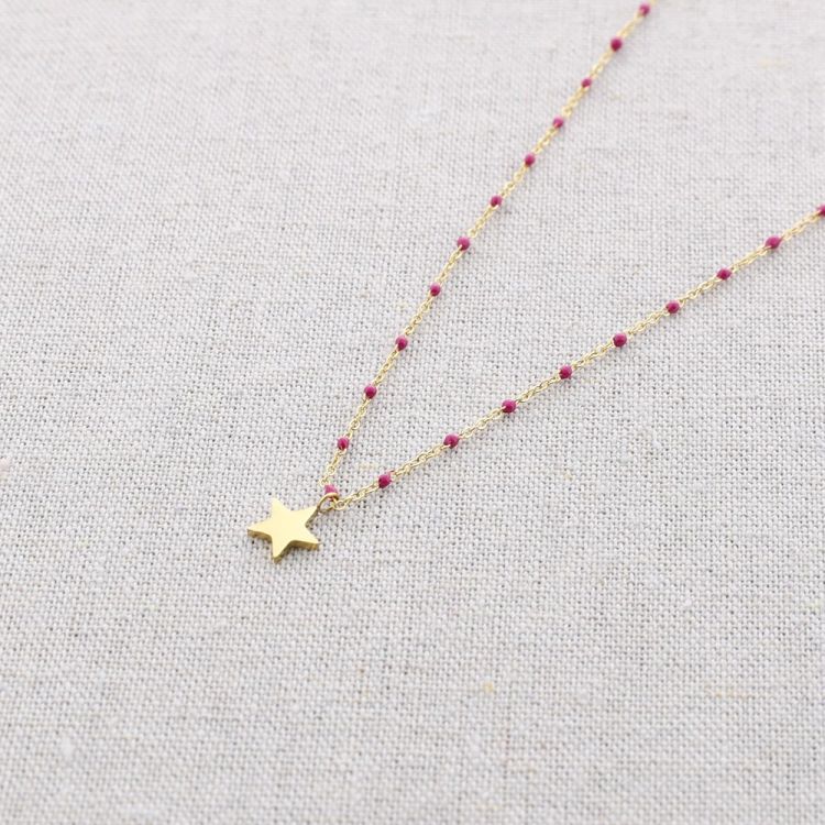 GARGANTILLA ACERO ESMALTE COLGANTE ESTRELLA