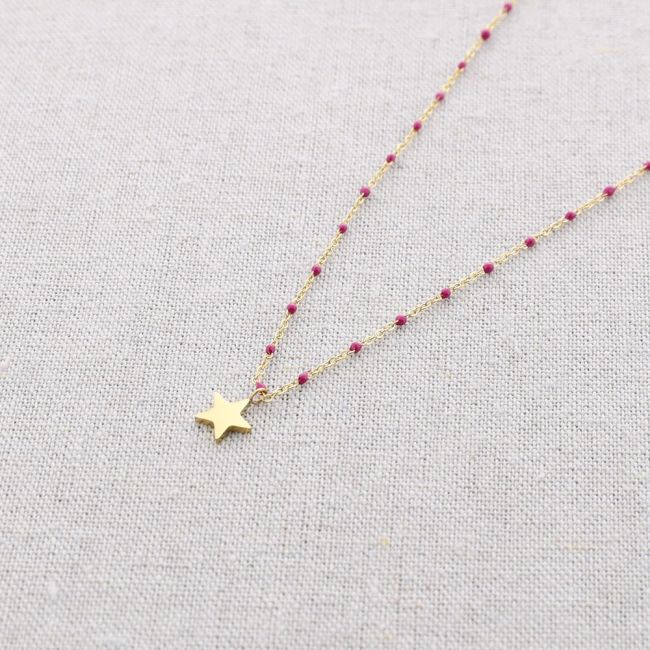 GARGANTILLA ACERO ESMALTE COLGANTE ESTRELLA